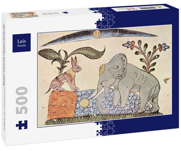 Lais Puzzle Syrischer Maler von 1354 - Kalîla und Dimma von Bidpai, Der Hase und der Elefantenkönig 500 Teile