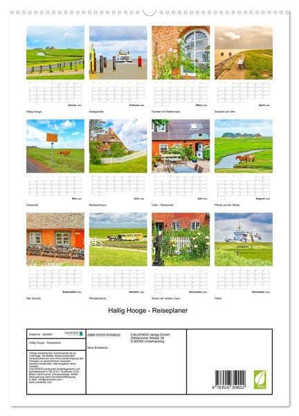 Produktbild: Hallig Hooge - Reiseplaner (Wandkalender 2026 DIN A2 hoch), CALVENDO Monatskalender