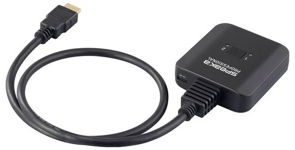 Produktbild: SpeaKa Professional SP-HDMIBS-100 2 Port HDMI-Switch Ultra HD-f&auml;hig, bidirektional verwendbar 7680 x 4320 Pixel