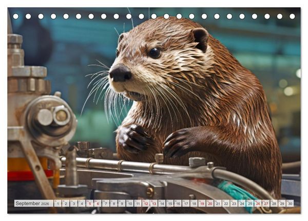 Produktbild: Otter bei der Arbeit (Tischkalender 2026 DIN A5 quer), CALVENDO Monatskalender