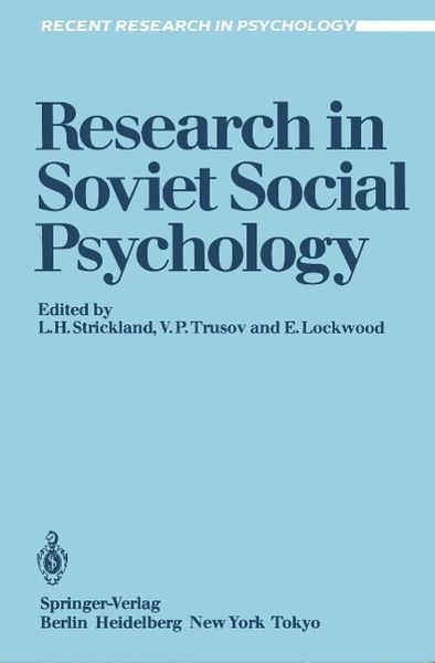 Produktbild: Research in Soviet Social Psychology