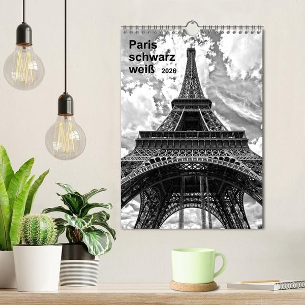 Produktbild: Paris schwarz wei&szlig; 2026 (Wandkalender 2026 DIN A4 hoch), CALVENDO Monatskalender