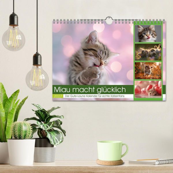 Produktbild: Miau macht gl&uuml;cklich (Wandkalender 2027 DIN A4 quer), CALVENDO Monatskalender
