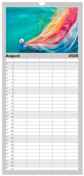 Produktbild: Familienplaner 2026 - Netzpoesie: Ein Jahr in Farben mit 5 Spalten (Wandkalender, 21 x 45 cm) CALVENDO