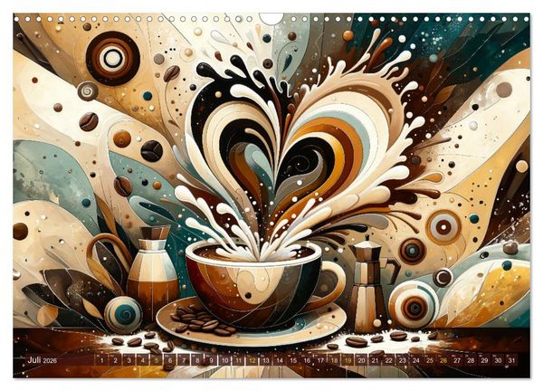 Produktbild: Kaffee & Kunst: Ein Kalender f&uuml;r Genie&szlig;er (Wandkalender 2026 DIN A3 quer), CALVENDO Monatskalender
