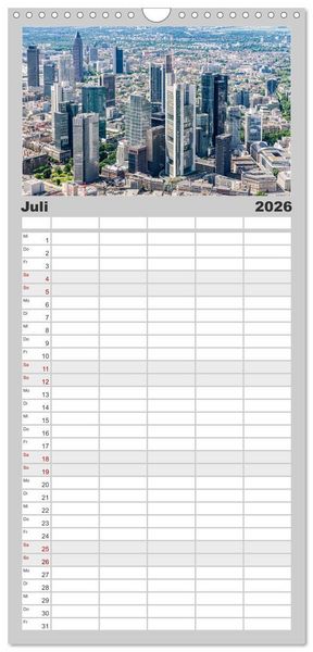Produktbild: Familienplaner 2026 - Frankfurt am Main mit 5 Spalten (Wandkalender, 21 x 45 cm) CALVENDO