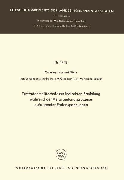 Produktbild: Testfadenme&szlig;technik zur indirekten Ermittlung w&auml;hrend der Verarbeitungsprozesse auftretender Fadenspannungen