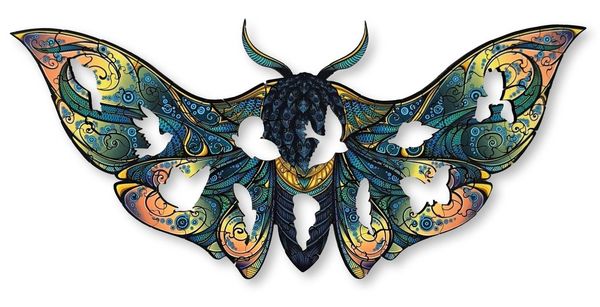 Produktbild: Aniwood J2320M - Animal Wood Puzzle, Blackbox Butterfly M, Schmetterling, Holz-Puzzle, 150 Teile