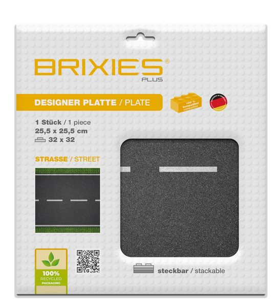 Produktbild: BRIXIES 225005 - Platte 32 x 32 Strasse gerade, Fotorealistische Bauplatte, 1 St&uuml;ck