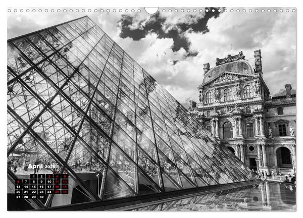 Produktbild: Paris-Impressionen in Schwarz-Wei&szlig; (Wandkalender 2026 DIN A3 quer), CALVENDO Monatskalender