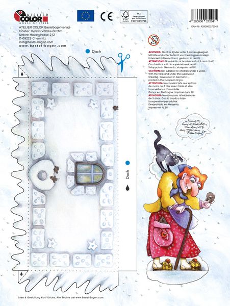 Produktbild: Lichterhaus H&auml;nsel und Gretel basteln Bastelbogen Papiermodell