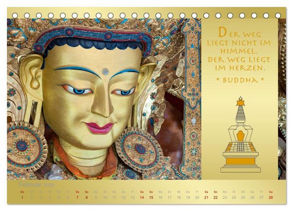 Produktbild: BUDDHA IM GL&Uuml;CK - Buddhistische Weisheiten (Tischkalender 2026 DIN A5 quer), CALVENDO Monatskalender