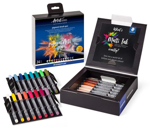 Produktbild: STAEDTLER pigment brush 371, Fasermaler mit Pinselspitze, 371 C24-1