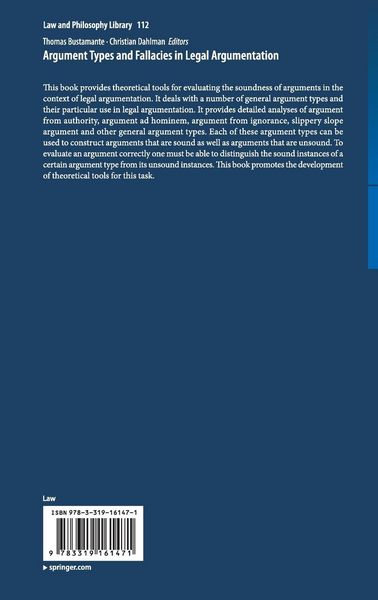 Produktbild: Argument Types and Fallacies in Legal Argumentation