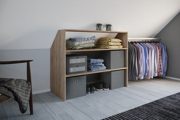 Produktbild: Offener Kleiderschrank Dachschr&auml;gen Regal Dacho l