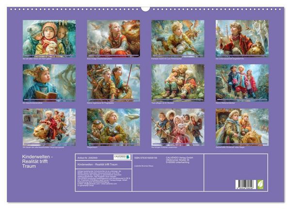 Produktbild: Kinderwelten - Realit&auml;t trifft Traum (Wandkalender 2026 DIN A2 quer), CALVENDO Monatskalender