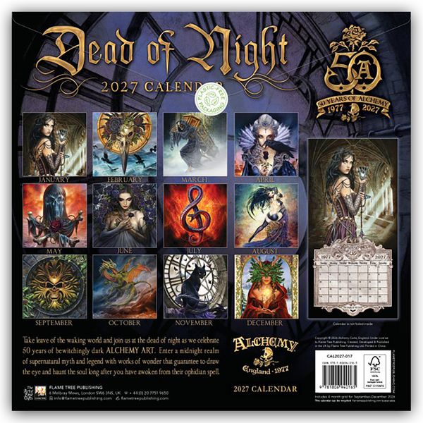 Produktbild: Alchemy Dead of Night &ndash; Mitten in der Nacht 2027 &ndash; Original Flame Tree Publishing-Kalender [Kalender]