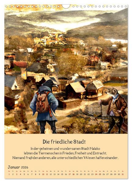 Produktbild: Abenteuer in Malako (Wandkalender 2026 DIN A3 hoch), CALVENDO Monatskalender