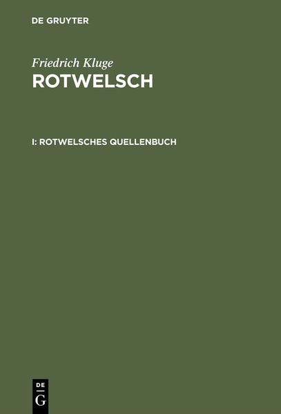 Produktbild: Rotwelsches Quellenbuch