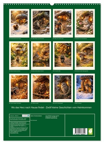 Produktbild: Wo das Herz nach Hause findet - Zw&ouml;lf kleine Geschichten vom Heimkommen (hochwertiger Premium Wandkalender 2027 DIN A2 hoch), Kunstdruck in Hochglanz