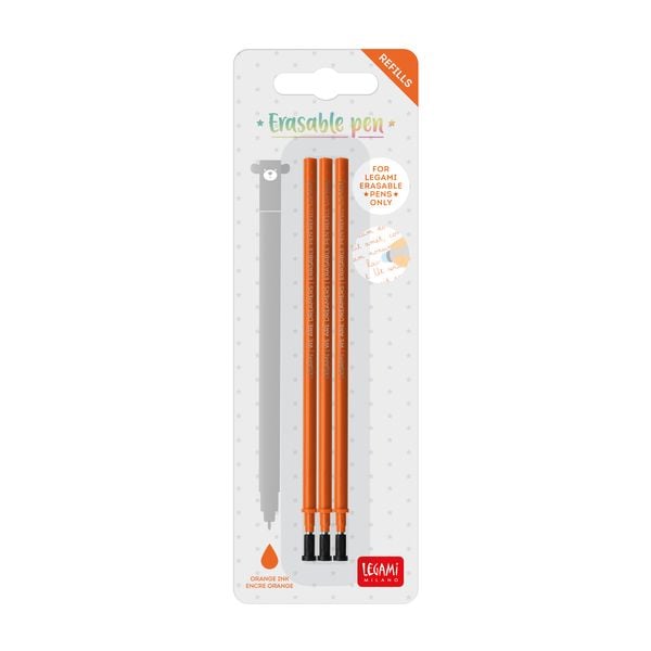Produktbild: Legami 3x Ersatzmine f&uuml;r l&ouml;schbaren Gelstift - Orange
