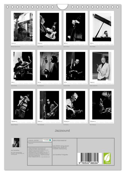 Produktbild: Jazzsound (Wandkalender 2026 DIN A4 hoch), CALVENDO Monatskalender