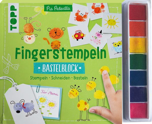 Produktbild: Fingerstempeln. Bastelblock mit Stempelfarbe
