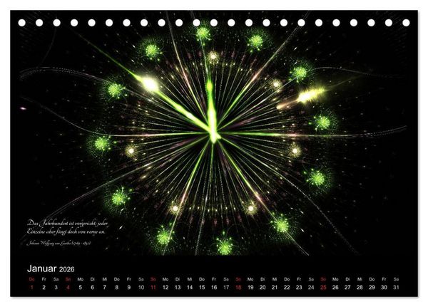 Produktbild: Zeit 2026 - Grafiken und Zitate (Tischkalender 2026 DIN A5 quer), CALVENDO Monatskalender