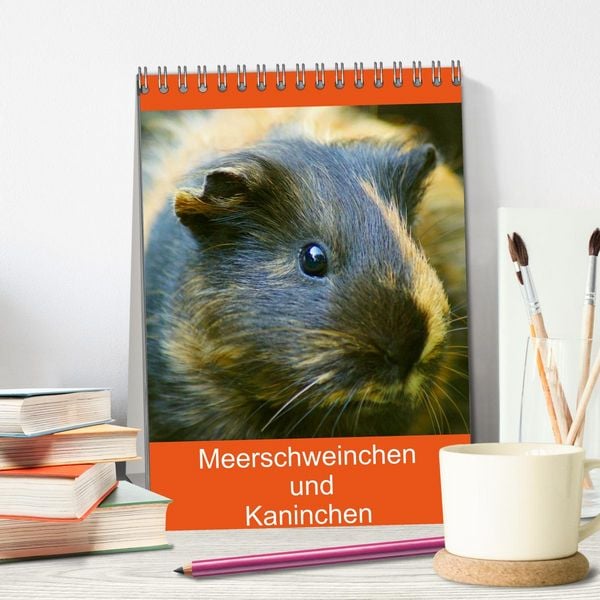 Produktbild: Meerschweinchen und Kaninchen Familienplaner (Tischkalender 2026 DIN A5 hoch), CALVENDO Monatskalender