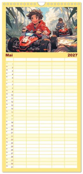 Produktbild: Familienplaner 2027 - Der Jungen-Kalender mit 5 Spalten (Wandkalender, 21 x 45 cm) CALVENDO