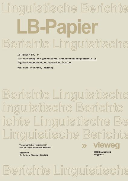 Produktbild: Zur Anwendung der generativen Transformationsgrammatik im Englischunterricht an deutschen Schulen