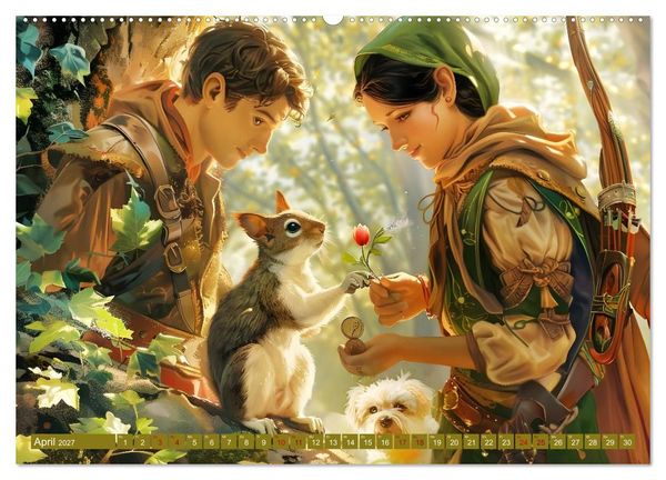 Produktbild: B&uuml;cher, Liebe und ein kleiner Hund (Wandkalender 2027 DIN A2 quer), CALVENDO Monatskalender