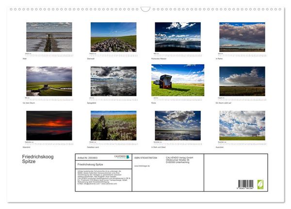 Produktbild: Friedrichskoog Spitze (Wandkalender 2026 DIN A2 quer), CALVENDO Monatskalender