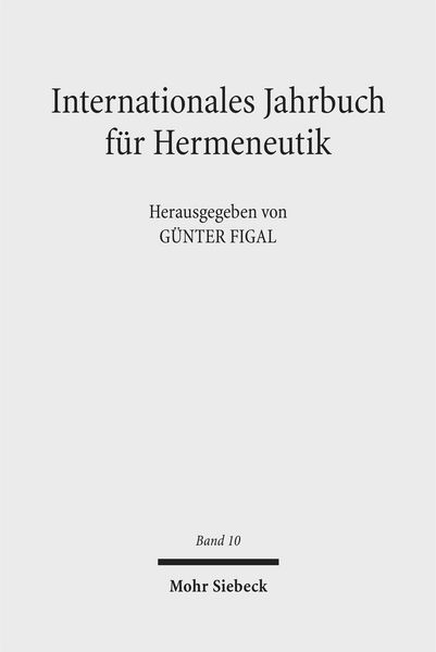 Produktbild: Internationales Jahrbuch f&uuml;r Hermeneutik