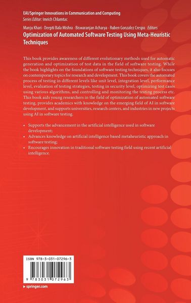 Produktbild: Optimization of Automated Software Testing Using Meta-Heuristic Techniques