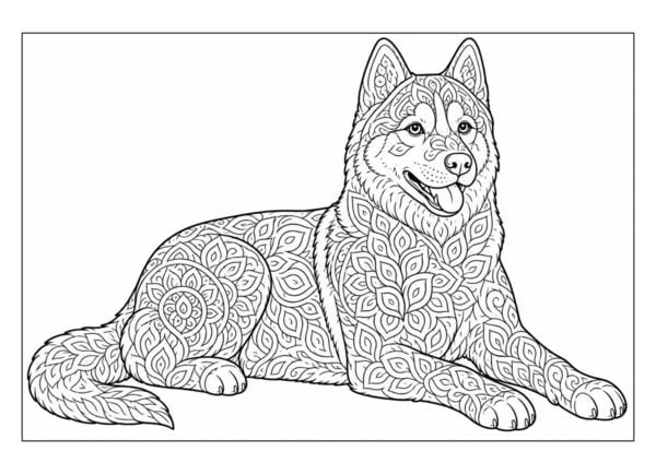 Produktbild: Mandala Malbuch Hunde f&uuml;r Kinder ab 8 Jahren mit 50 sch&ouml;nen Ausmalbildern