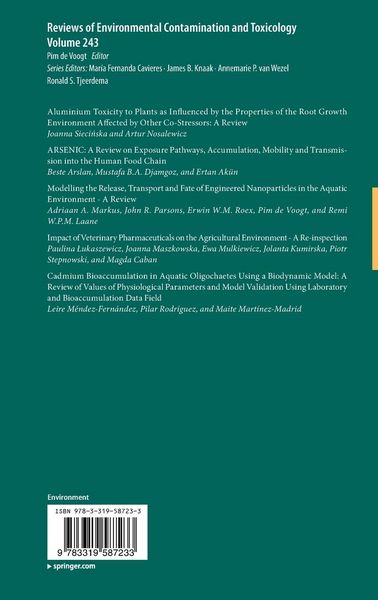 Produktbild: Reviews of Environmental Contamination and Toxicology Volume 243