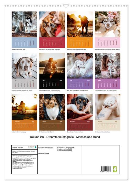 Produktbild: Du und ich - Dreamteamfotografie - Mensch und Hund (Wandkalender 2026 DIN A2 hoch), CALVENDO Monatskalender