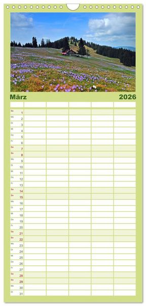 Produktbild: Familienplaner 2026 - Wo das Allg&auml;u am sch&ouml;nsten ist mit 5 Spalten (Wandkalender, 21 x 45 cm) CALVENDO