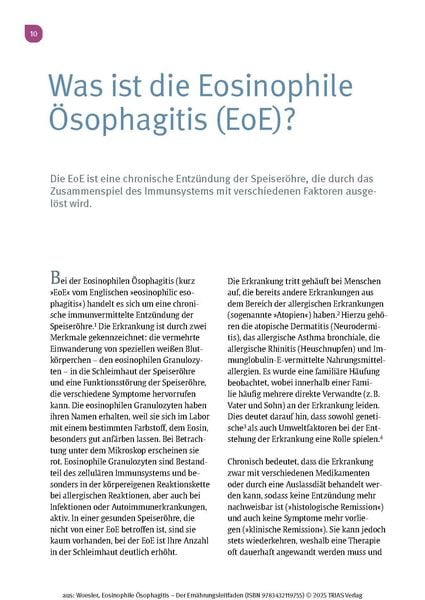 Produktbild: Eosinophile &Ouml;sophagitis - Der Ern&auml;hrungsleitfaden