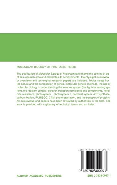 Produktbild: Molecular Biology of Photosynthesis