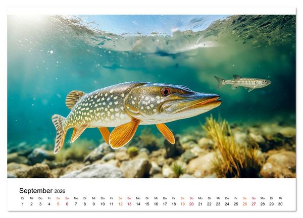 Produktbild: Jagd auf den Hecht (Wandkalender 2026 DIN A2 quer), CALVENDO Monatskalender
