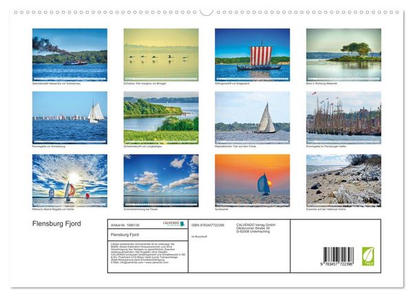 Produktbild: Flensburg Fjord (hochwertiger Premium Wandkalender 2026 DIN A2 quer), Kunstdruck in Hochglanz