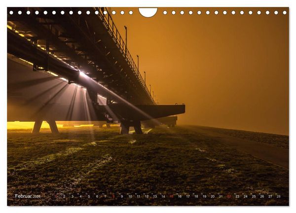 Produktbild: Nachts in Wilhelmshaven Edition mit maritimen Motiven (Wandkalender 2026 DIN A4 quer), CALVENDO Monatskalender