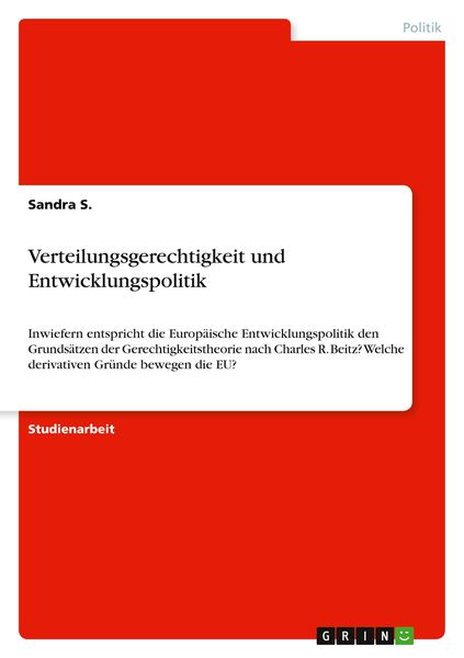 Produktbild: Verteilungsgerechtigkeit und Entwicklungspolitik