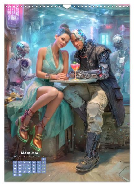 Produktbild: Cyberpunk &Auml;sthetik &ndash; Neonstadt mit seinne Bewohnern (Wandkalender 2026 DIN A3 hoch), CALVENDO Monatskalender