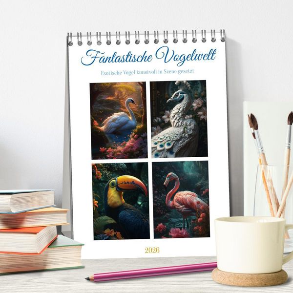 Produktbild: Fantastische Vogelwelt (Tischkalender 2026 DIN A5 hoch), CALVENDO Monatskalender