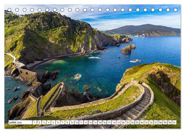 Produktbild: Sublimes paysages d'Espagne (Calendrier de bureau 2026 DIN A5 vertical), CALVENDO calendrier mensuel