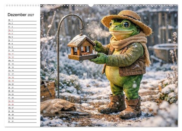 Produktbild: Frosch im Garten (hochwertiger Premium Wandkalender 2027 DIN A2 quer), Kunstdruck in Hochglanz