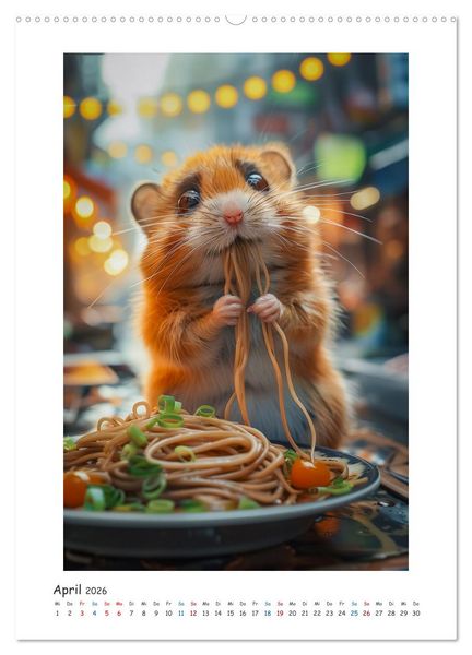 Produktbild: Lustige kleine Hamster (Wandkalender 2026 DIN A2 hoch), CALVENDO Monatskalender